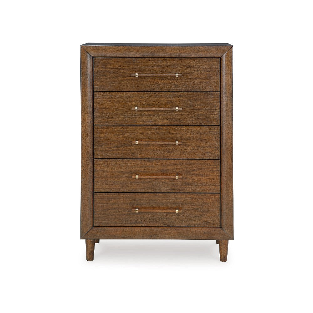 Ashley Jeyn Tall Dresser Chest | 5 Drawer | Traditional Dark Brown Solid Wood BM327967