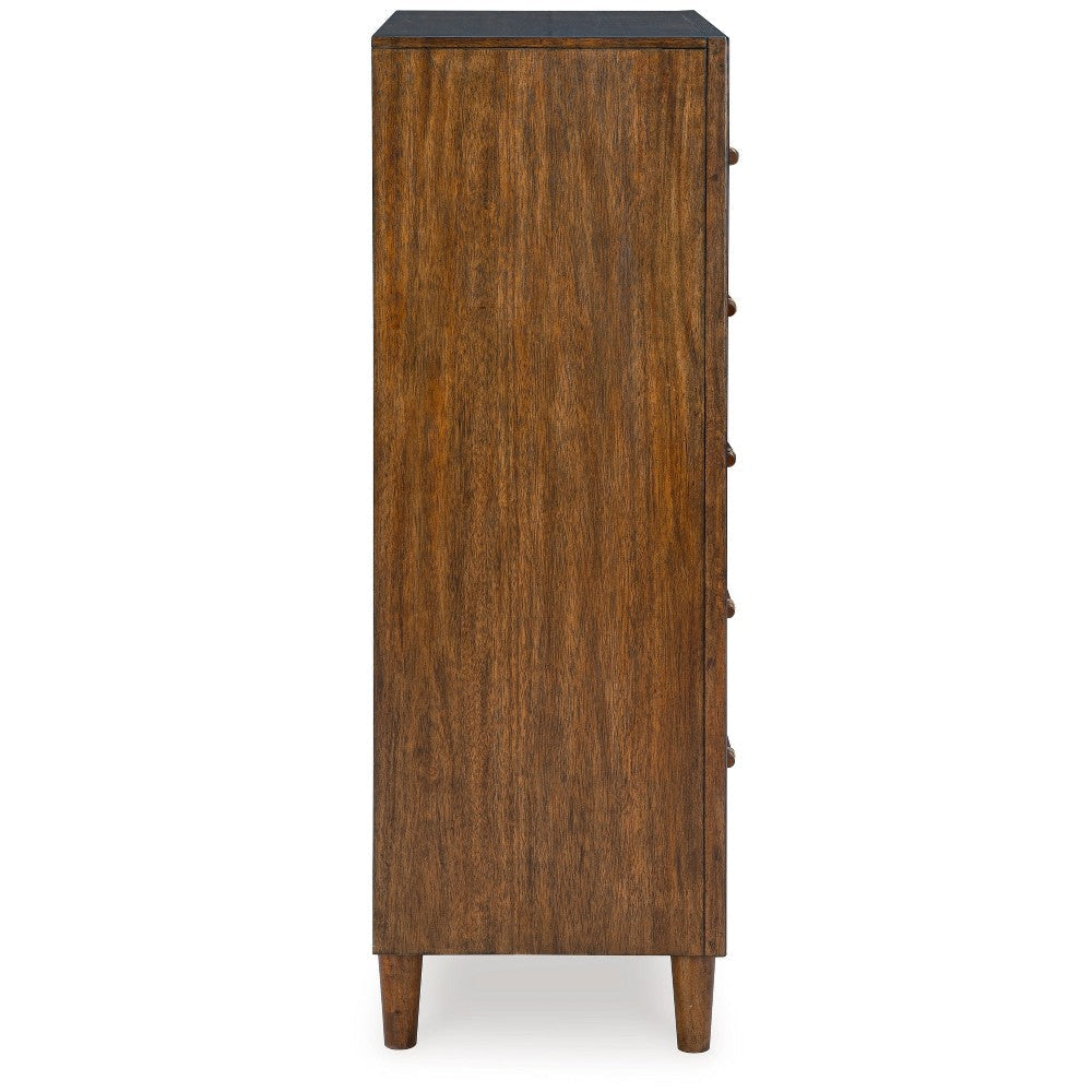 Ashley Jeyn Tall Dresser Chest | 5 Drawer | Traditional Dark Brown Solid Wood BM327967