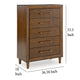 Ashley Jeyn Tall Dresser Chest | 5 Drawer | Traditional Dark Brown Solid Wood BM327967