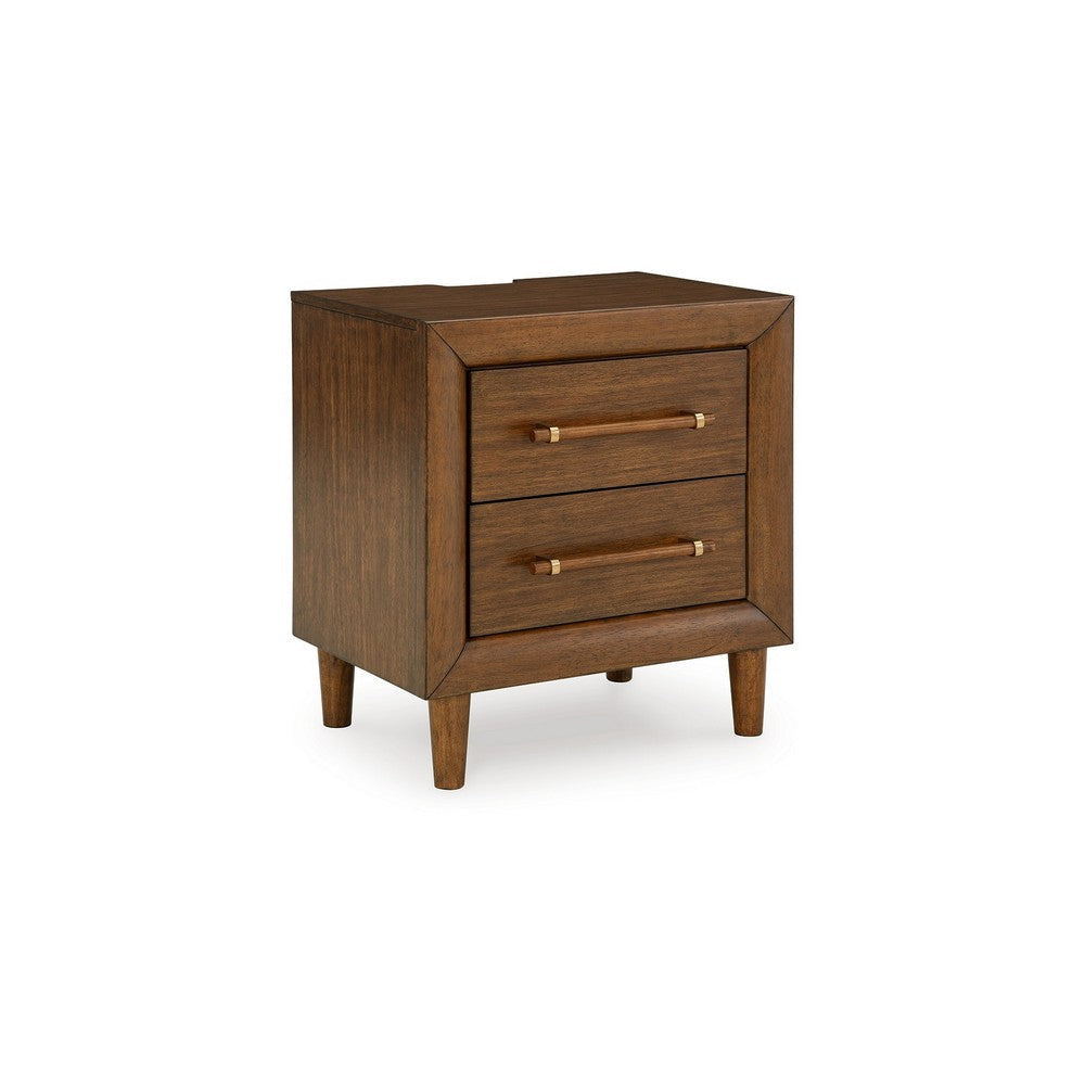 Ashley Jeyn Nightstand | 2 Drawers | Traditional Dark Brown Solid Hardwood BM327968