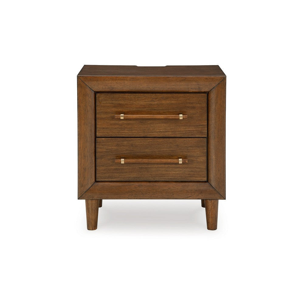Ashley Jeyn Nightstand | 2 Drawers | Traditional Dark Brown Solid Hardwood BM327968
