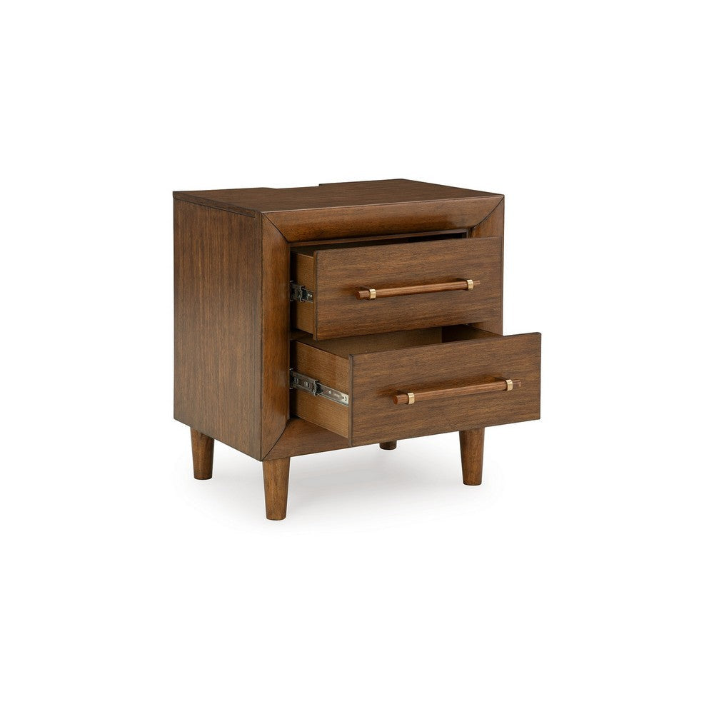 Ashley Jeyn Nightstand | 2 Drawers | Traditional Dark Brown Solid Hardwood BM327968