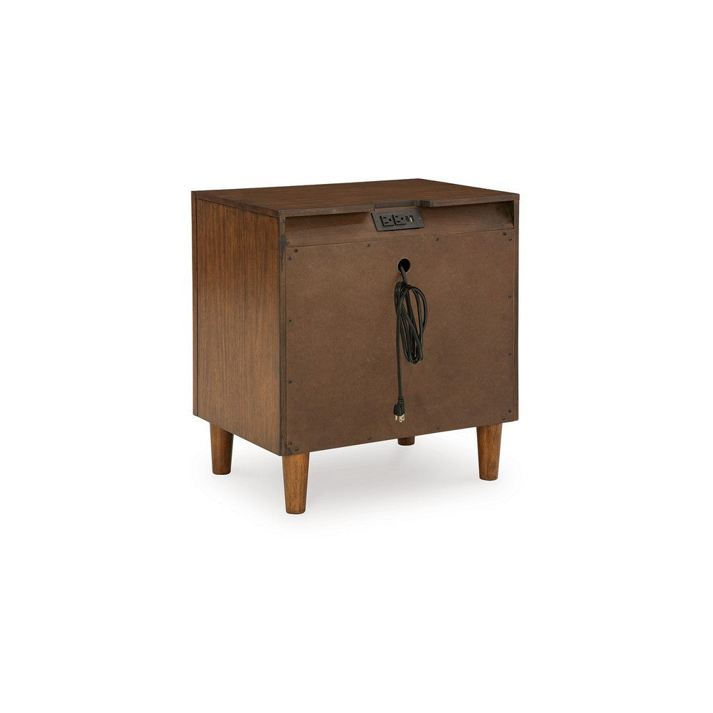 Ashley Jeyn Nightstand | 2 Drawers | Traditional Dark Brown Solid Hardwood BM327968