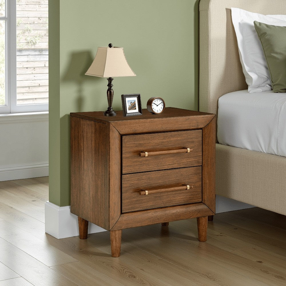 Ashley Jeyn Nightstand | 2 Drawers | Traditional Dark Brown Solid Hardwood BM327968