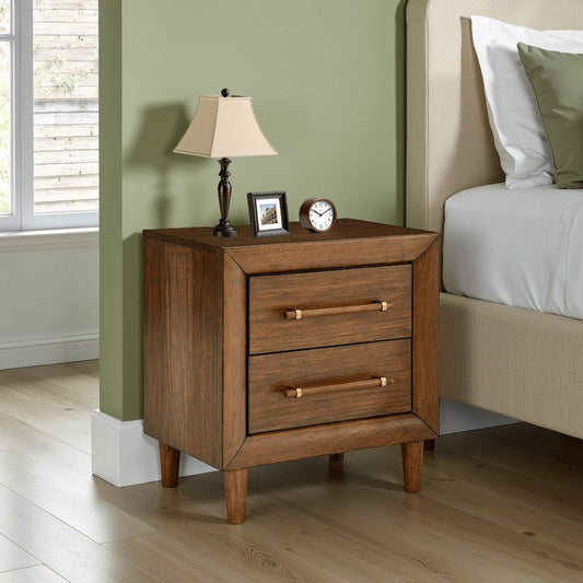 Ashley Jeyn Nightstand | 2 Drawers | Traditional Dark Brown Solid Hardwood