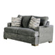 Lewis Loveseat with 2 Accent Pillows 67 Inch Gray Fabric