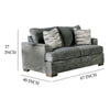 Lewis Loveseat with 2 Accent Pillows 67 Inch Gray Fabric