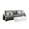 Lewis Sofa with 4 Accent Pillows 92 Inch Gray Polyester BM327991