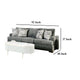 Lewis Sofa with 4 Accent Pillows 92 Inch Gray Polyester BM327991