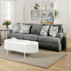 Lewis Sofa with 4 Accent Pillows, 92 Inch , Gray Polyester