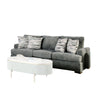Lewis Sofa with 4 Accent Pillows, 92 Inch , Gray Polyester