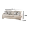 Lewis Sofa with 4 Accent PIllows 92 Inch Cream Polyester BM327993