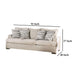 Lewis Sofa with 4 Accent PIllows 92 Inch Cream Polyester BM327993