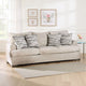Lewis Sofa with 4 Accent PIllows, 92 Inch , Cream Polyester