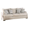 Lewis Sofa with 4 Accent PIllows, 92 Inch , Cream Polyester