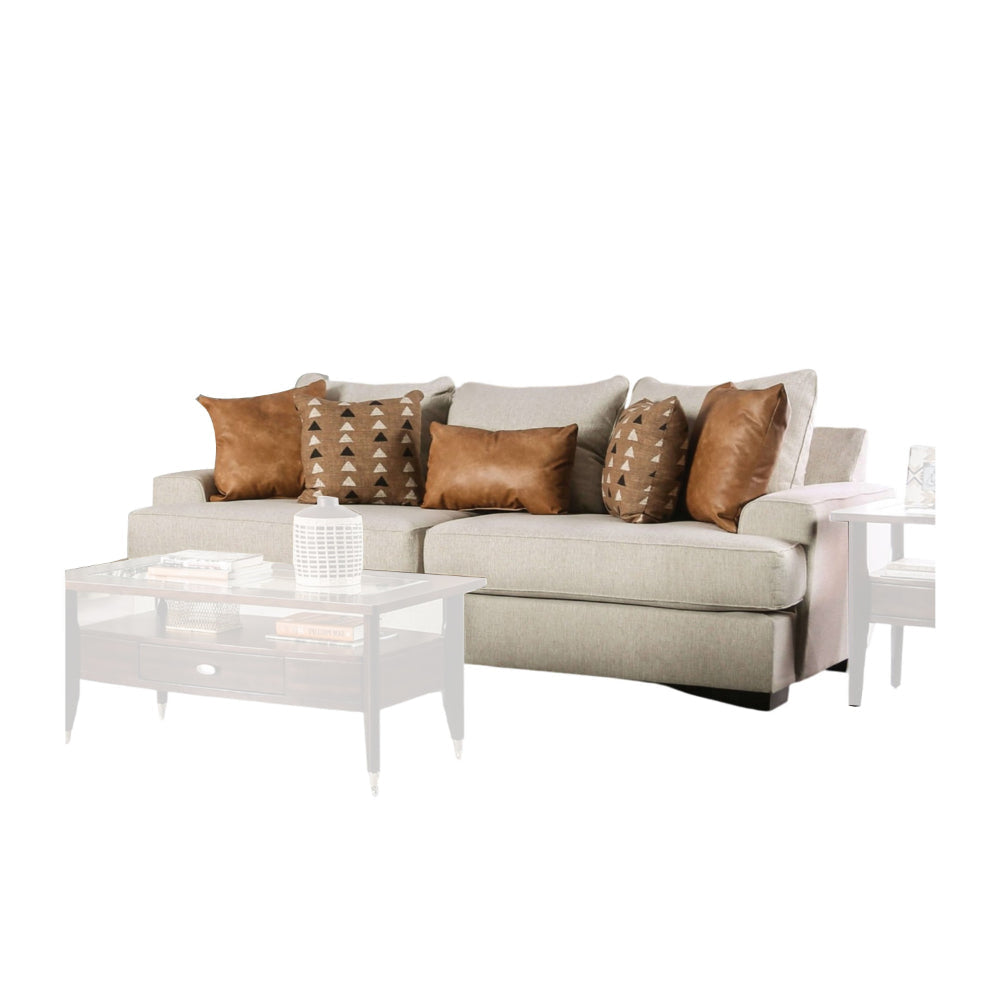 Adow Sofa, 4 Accent PIllows 1 Lumbar 101 Inch Sand Caramel BM328001