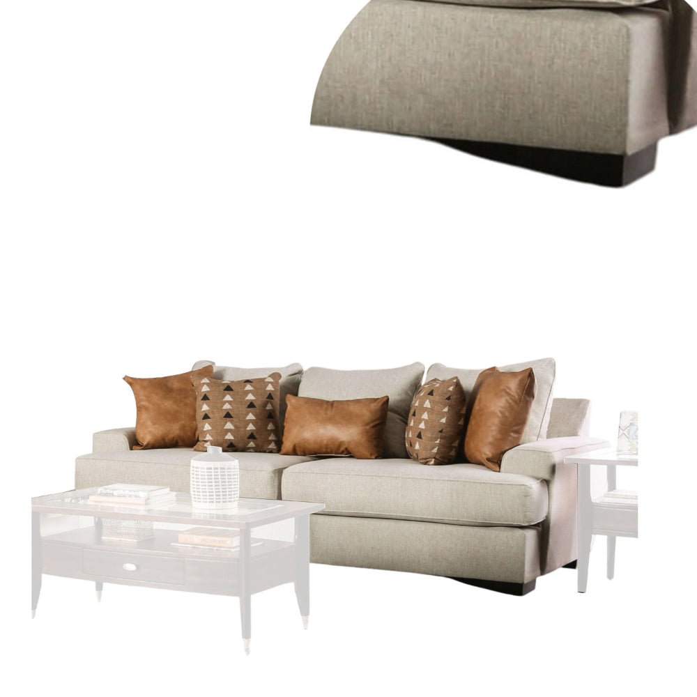 Adow Sofa, 4 Accent PIllows 1 Lumbar 101 Inch Sand Caramel BM328001