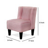 Carie Kids Chair with Wingback and Welt Trim Solid Wood Pink Fabric