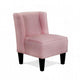 Carie Kids Chair with Wingback and Welt Trim, Solid Wood, Pink Fabric