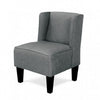 Carie Kids Chair with Wingback and Welt Trim Solid Wood Gray Fabric