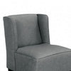 Carie Kids Chair with Wingback and Welt Trim Solid Wood Gray Fabric