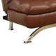 Karla Accent Chair Lounger Chrome Saddle Brown Tufted Faux Leather BM328007