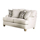 Selly Loveseat Ivory Fabric 4 Accent Pillows Pleated Arms 65 Inch BM328034