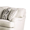 Selly Loveseat Ivory Fabric 4 Accent Pillows Pleated Arms 65 Inch BM328034