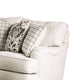 Selly Loveseat Ivory Fabric 4 Accent Pillows Pleated Arms 65 Inch BM328034