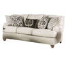 Selly Loveseat Ivory Fabric 5 Accent Pillows Pleated Arms 93 Inch BM328035