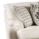 Selly Loveseat Ivory Fabric 5 Accent Pillows Pleated Arms 93 Inch BM328035