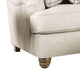 Selly Loveseat Ivory Fabric 5 Accent Pillows Pleated Arms 93 Inch BM328035