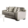 Edison Loveseat Gray Fabric 4 Throw Pillows Track Arms 75 Inch BM328036