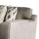 Edison Loveseat Gray Fabric 4 Throw Pillows Track Arms 75 Inch BM328036