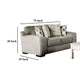 Edison Loveseat Gray Fabric 4 Throw Pillows Track Arms 75 Inch BM328036