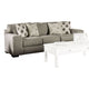 Edison Sofa, Gray Fabric, 4 Accent Throw Pillows, Track Arms, 101 Inch
