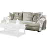 Syma Sofa Ivory Boucle 4 Throw Pillows Sloped Track Arms 102 Inch BM328039