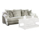 Syma Sofa, Ivory Boucle, 4 Throw Pillows, Sloped Track Arms, 102 Inch