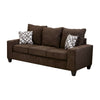 Marlow Sofa Chocolate Brown Chenille 2 Accent Throw Pillows 83 Inch BM328045