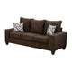Marlow Sofa Chocolate Brown Chenille 2 Accent Throw Pillows 83 Inch BM328045