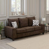 Marlow Sofa, Chocolate Brown Chenille, 2 Accent Throw Pillows, 83 Inch
