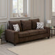 Marlow Sofa, Chocolate Brown Chenille, 2 Accent Throw Pillows, 83 Inch