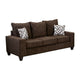 Marlow Sofa, Chocolate Brown Chenille, 2 Accent Throw Pillows, 83 Inch