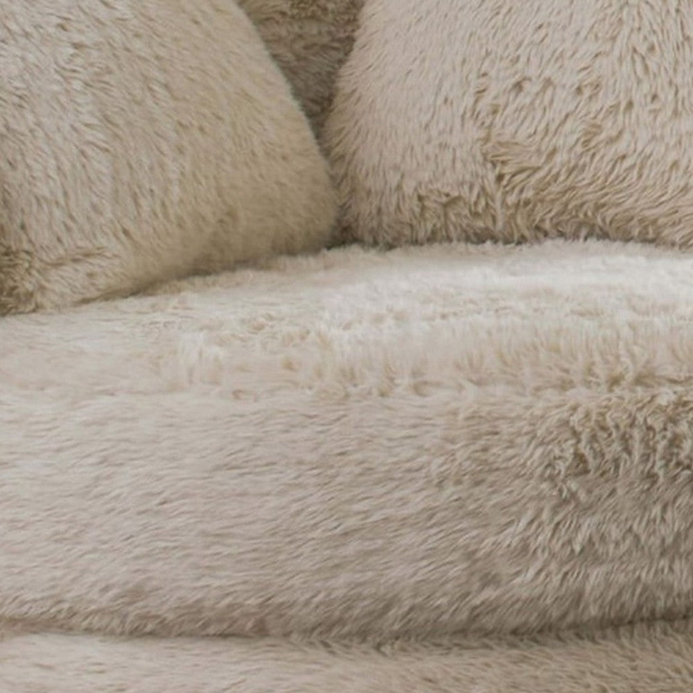 Rane Swivel Accent Chair Beige Chenille 2 Throw Pillows Barrel Back