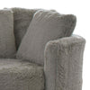 Rane Swivel Accent Chair Gray Chenille Barrel Shape Solid Wood