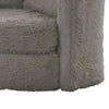 Rane Swivel Accent Chair Gray Chenille Barrel Shape Solid Wood