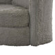Rane Swivel Accent Chair Gray Chenille Barrel Shape Solid Wood