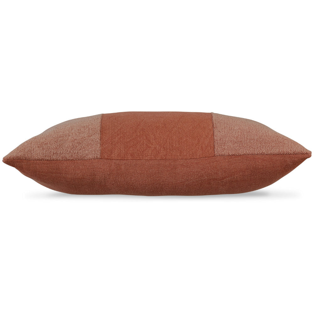 Ashley Ako 14 x 20 Lumbar Accent Throw Pillow | Spice Orange Cotton Stripe BM328064