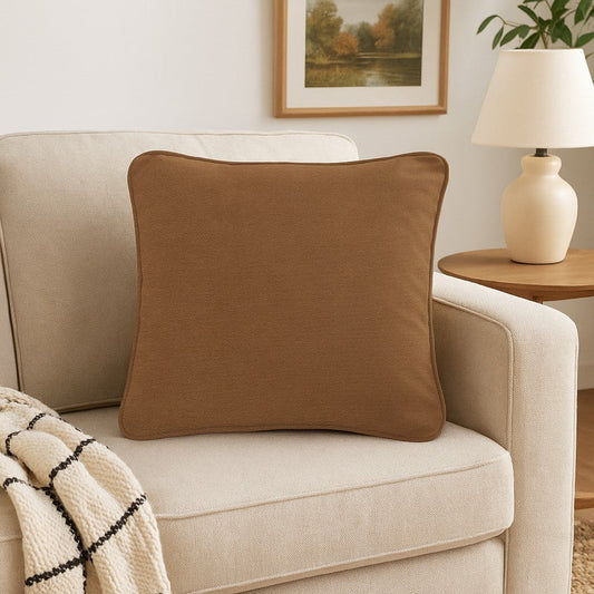 Ashley Wali Square Accent Throw Pillow | 20" | Feather Fill Brown Polyester
