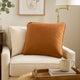 Ashley Wali Square Accent Throw Pillow | 20" Feather Fill Orange Polyester